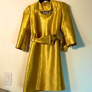 New unworn formal Carven golden yellow dress size 36 s